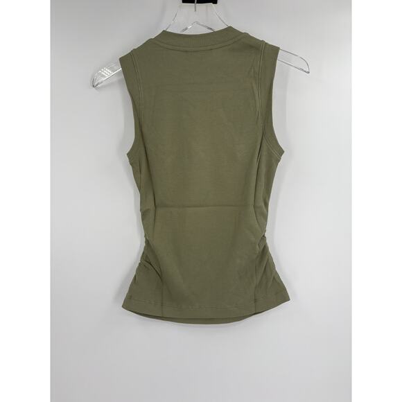 SANCTUARY Top Size XS NEW Sage Green Ribbed Ruched Tank Crew Neck - Picture 9 of 10